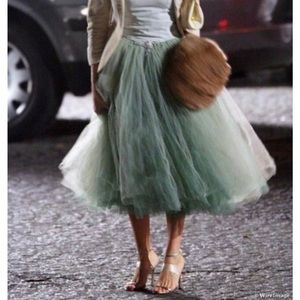 Mint green tulle skirt maxi
